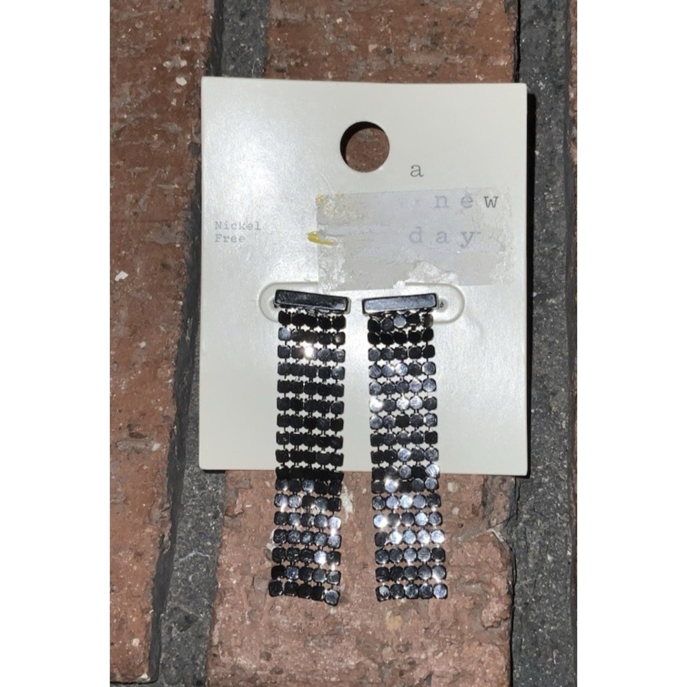 A New Day Nickel Free Dangle Earrings Shiny Black‎